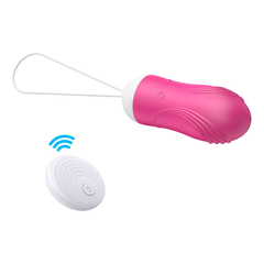 04542 | Cápsula Vibratória Recarregável em Silicone com Controle Remoto e 10 Modos de Vibração - Jump EGG - Rosa - comprar online