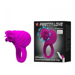 00279 | Anel Peniano em Soft Touch com Estimulador Rotativo - 6,7 x 3,2 cm - Pretty Love Frances - Roxo