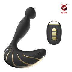 03920 | Massageador de Próstata com 30 modos de Vibração e Controle Remoto - NV Toys Conch - Dourado - comprar online