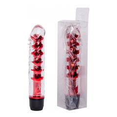 02884 | Vibrador Multivelocidade com Capa Lisa Transparente com Vermelho - Vibrator G-Spot