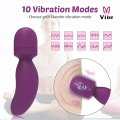 03819 | Mini vibrador Potente Curvado Com 10 níveis Intensos de Vibração - Roxo - loja online