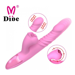03325 | Dibe Sex Massager - Vibrador Rotativo com Vai e Vem, Estimulador de Ponto G e Clítoris em Silicone com Vibração Única e Função de Aquecimento - Roxo - E-VARIEDADES