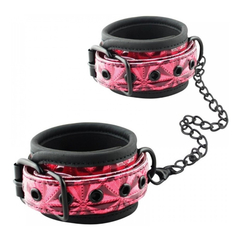 01174 | Algemas com Fivelas e Corrente - Wrists Cuffs - Vermelho