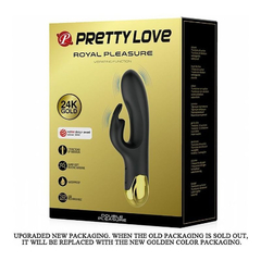 03718 | Vibrador Flexível com Estimulador Clitoriano Recarregável com Detalhe em Ouro 24k e 7 Modos de Vibração - Pretty Love Double Pleasure - loja online
