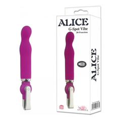01764 | Alice - Vibrador Ponto G Recarregável em Silicone Soft Touch com 20 Modos de Vibração - 18 x 2,5 cm - Rosa