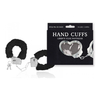 00258 | Algemas Reguláveis em Pelúcia com Chave e Trava de Segurança - Hand Cuffs - 26,8 x 5,1 cm - Preto