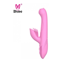 03359 | Dibe Sex Massager - Vibrador Estimulador de Ponto G e Clitóris com Movimentos Vai e Vem, Rotação, 7 Modos de Vibração e Função de Aquecimento - Rosa