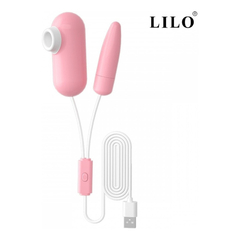 04844 | Cápsula Vibratória USB com 2 Bullets, 12 Modos de Vibração e Pulsação - Lilo - Rosa