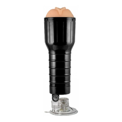 02924 | Masturbador Lanterna em Forma de Vagina em VyberSkin com Ventosa de Pressão - High Quality Desire Cup - Preto