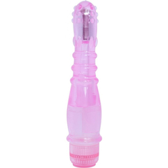 01797 | Vibrador Ponto G em Jelly com Nódulos Massageadores e Vibração Multivelocidade - Crystal Dewdrops Vibe - 21 x 3,5 cm - Rosa - comprar online