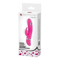 01000 | Vibrador em Silicone com 7 Modos de Vibração e Função de Eletro Choques - Pretty Love Ingram - 19,2 x 3,5 cm