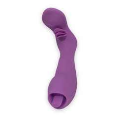 04693 | Vibrador Estimulador de Ponto G e Clitoris Recarregável, Feito em Silicone com 7 Modos de Vibrações e Modo de Auto Aquecimento - Dibe Sex Massager - Roxo - E-VARIEDADES