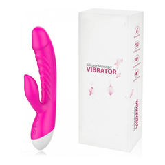 00497 | Vibrador Estimulador de Ponto G e Clitóris, Recarregável em Silicone com 10 Modos de Vibração - Silicone Massager Vibrator