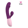 03954 | Vibrador com Plug para Estimulo de Clitóris, Glande Definida, Veias Salientes e 5 Níveis de Vibrações e Intensidades - Vibe Valentina - Roxo