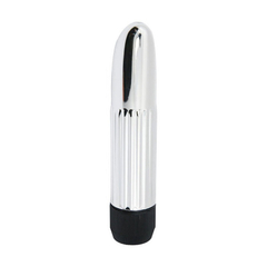 04438 | Vibrador Personal Cromado com Textura Canelada e Vibração Multivelocidade - Lybaile Mini Vibrator - comprar online