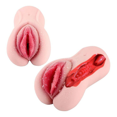Imagem do 04073 | Masturbador com Formato Vagina e Texturas internas em CyberSkin - Cervix - Lábios Externos - 14 x 8 cm