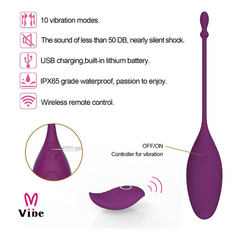 03929 | Cápsula Vibratória com Estimulador Clitoriano e 10 Modos de Vibrações controlados por Controle Remoto - Vibe Monica - Roxo - E-VARIEDADES