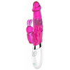 03782 | Vibrador Rotativo com Estimulador Clitoriano em Forma de Coelho Recarregável - Haloy - Rosa