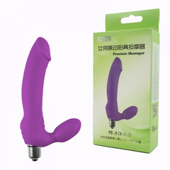 01953 | Estimulador de Próstata e Períneo em Silicone com 10 Modos de Vibrações e pode ser Usado como Strap On - Prostate Massager - Roxo