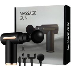 04644 | Massageador Corporal Recarregável com Cabeça Flexível e 6 Modos de Vibração - Massage Gun
