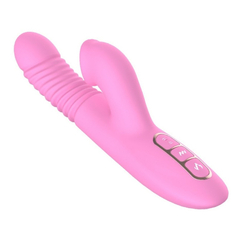 01320 | Vibrador Estimulador de Ponto G e Clitóris Recarregável em Silicone com Função Aquecimento, 7 Modos de Vibração e Movimentos de Língua - Dibe Sex Massager Rosa