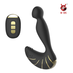 03920 | Massageador de Próstata com 30 modos de Vibração e Controle Remoto - NV Toys Conch - Dourado