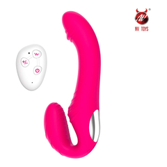 03921 | Penetrador Strapless com Plug Vaginal, Controle Remoto e 10 Níveis de Vibrações - NV Toys Roma - Magenta - comprar online