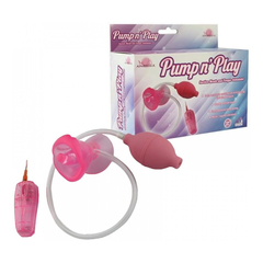 00801 | Aparelho de Sucção Feminino em Formato de Boca com Vibração Multivelocidade - Pump N Play - Rosa