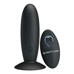 01829 | Plug Anal Recarregável e Soft Touch com Ventosa e 12 Modos de Vibrações - Pretty Love Remote Control Vibrating - 10 x 3 cm na internet
