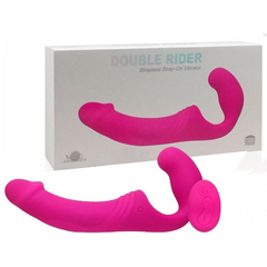 01786 | Penetrador Strapless Recarregável com Plug Vaginal e Controle Wireless - Aphorodisia Double Rider - Rosa