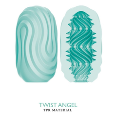 04692 | Masturbador Masculino em Formato de Egg com Textura Dupla - Pretty Love Twist Angel - Verde - comprar online