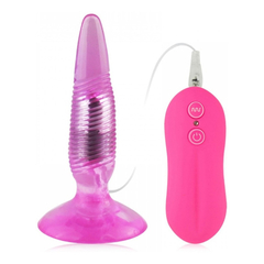 03419 | Plug Anal com 10 Níveis de Vibração e Ventosa - Anal Pleasure Butt Plug 10 Mode Twister - Rosa - comprar online