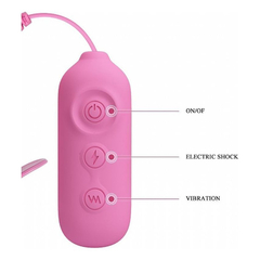 Imagem do 00667 | Grampos Estimuladores para Mamilos com Presilhas Ajustáveis, 7 Níveis de Vibrações 3 Modos de Choque e Controle Remoto - Pretty Love Nipple Clip