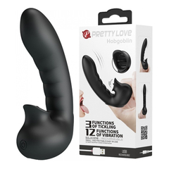 04687 | Dedeira Estimuladora de Ponto G e Clitóris em Silicone com 12 Níveis de Vibração e 3 Velocidades de Movimento - Pretty Love Hobgoblin