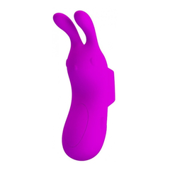 Imagem do 00544 | Dedeira Reacarregável em Silicone com Forma de Coelho, 7 Modos de Vibração e Função Memória - Pretty Love Finger Bunny