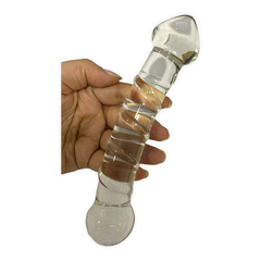 00492 | Plug Anal com Saliências em Espiral em Vidro - Lovetoy Glass Romance - Transparente - comprar online
