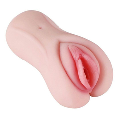 04073 | Masturbador com Formato Vagina e Texturas internas em CyberSkin - Cervix - Lábios Externos - 14 x 8 cm - E-VARIEDADES