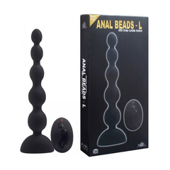 02394 | Plug Anal Com Forma de Bolinha Tailandesa em Silicone com Tamanho Gradativo e 10 Modos de Vibrações Silenciosas - Aphrodisia Anal Beads - 21,5 x 3,3 cm