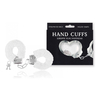 00254 | Algemas Reguláveis em Pelúcia com Chave e Trava de Segurança - Hand Cuffs - 26,8 x 5,1 cm - Branco