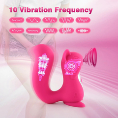 Imagem do 04630 | Massageador Corporal Com 10 modos de Sucção Diferentes e 10 Modos de Vibração em Formato de Esquilo - Kistoy Miss UU - Pink