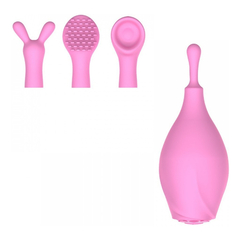 Imagem do 01639 | Sex Massager - Estimulador de Clitóris em Silicone com 4 Capas e 7 Modos de Vibrações - Rosa