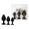 00149 | Kit Anal em Silicone com Tamanhos Diferentes e Joia em Sua Base - Seamless Butt Plug Starting Kit - Preto