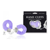 00255 | Algemas Reguláveis em Pelúcia com Chave e Trava de Segurança - Hand Cuffs - 26,8 x 5,1 cm - Lilás