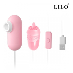 04843 | Cápsula Vibratória USB com 2 Bullets, 12 Modos de Língua Vai e Vem e Pulsação - Lilo - Rosa - comprar online