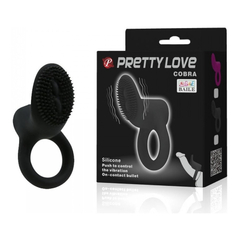 00278 | Anel Peniano com Estimulador Clitoriano com Vibração Única - Pretty Love Cobra - Preto - comprar online