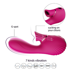 04799 | Vibrador Estimulador de Ponto G e Clitoris em Silicone com 7 Modos de Vibração e 7 Intensidades de Pulsação - Dibe Sex Massager - E-VARIEDADES