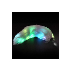 03458 | Plug Anal de Luxo com calda, feito em silicone com luz de LED - Verde