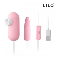 04844 | Cápsula Vibratória USB com 2 Bullets, 12 Modos de Vibração e Pulsação - Lilo - Rosa - comprar online