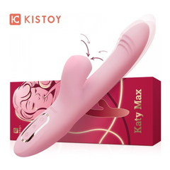 Imagem do 03628 | Vibrador com Estimulador de Clitóris com Sucção e Rotativo Feito em Silicone Cirúrgico de Toque Aveludado - Kistoy Katy Max - Rosa