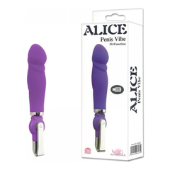 01810 | Alice - Vibrador com Detalhe de Glande Recarregável em Silicone Soft Touch com 20 Modos de Vibração - Roxo